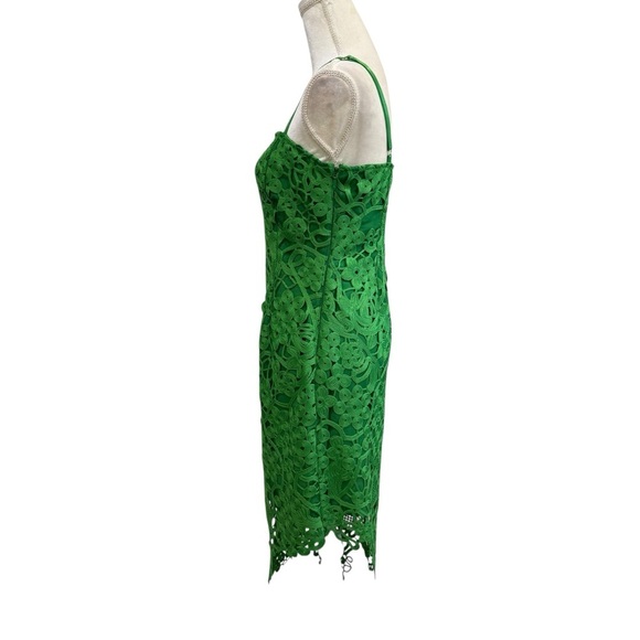 Adelyn Rae Crochet Lace Sleeveless Asymmetrical Hem Dress Small Green NWT - Picture 10 of 16